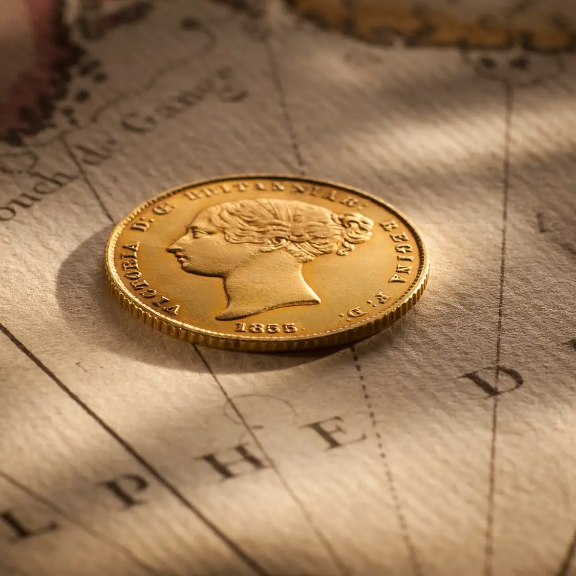 1855 Sydney Mint Half Sovereign Obv