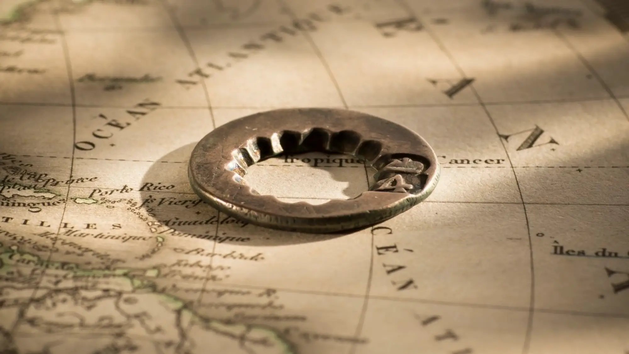 7017 1813 Circular segment from a Spanish Silver Dollar