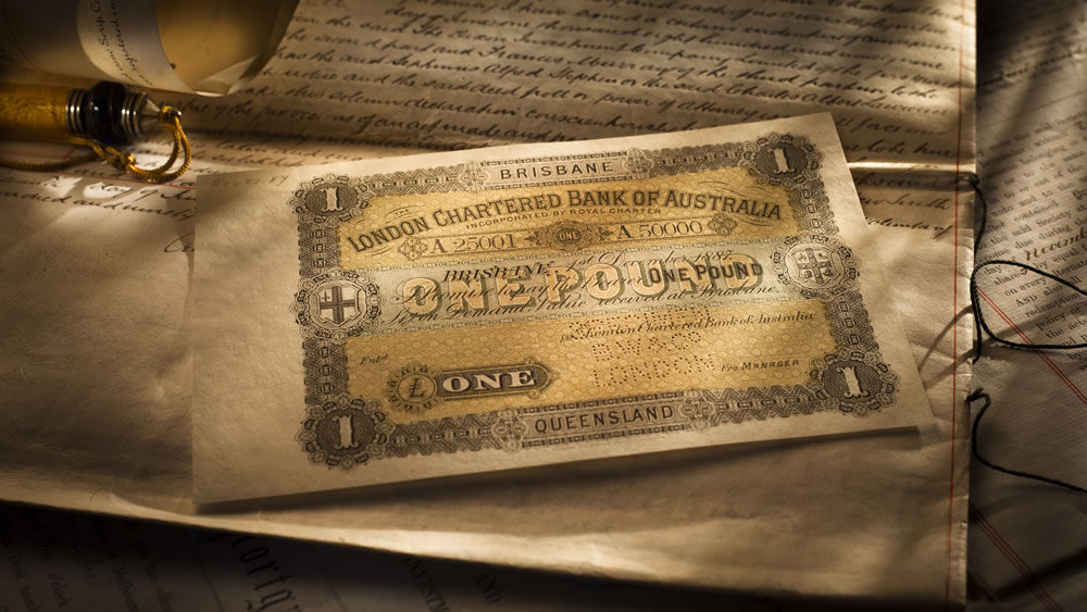 1887 London Chartered Bank of Australia One Pounds