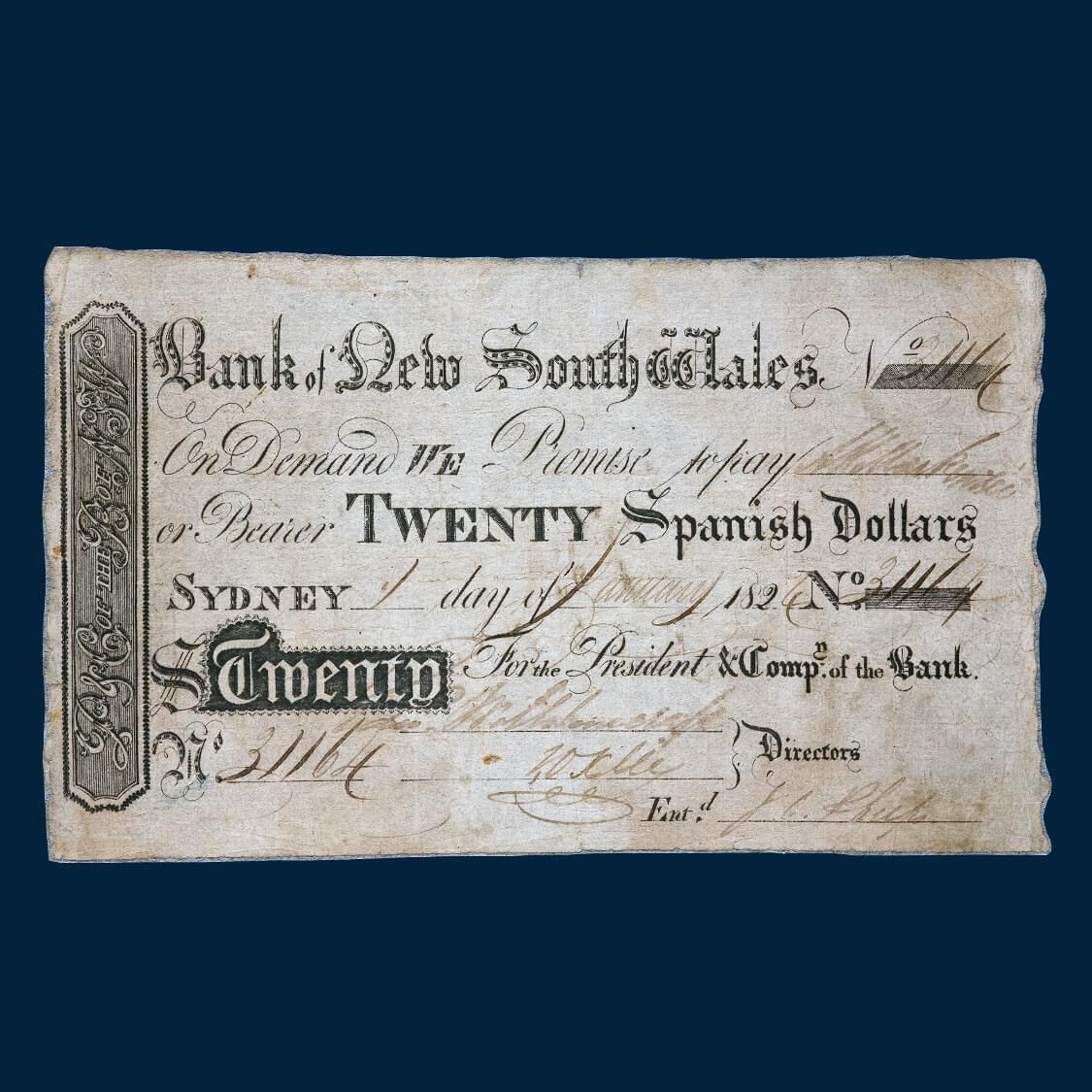 16846-SQ-Header-1824-Bank-of-NSW-Spanish-Twenty-Dollars-December-2024