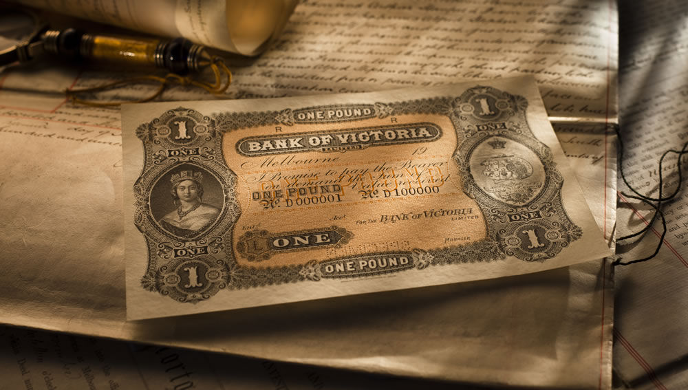 Bank of Victoria Ltd One Pound Circa 1900 