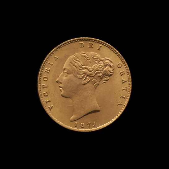1871 Sydney Mint Half Sovereign YH Shield Brilliant Unc obv