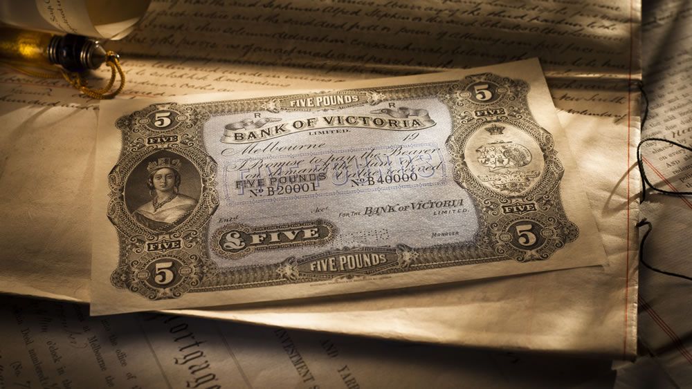 Circa 1900, Bank of Victoria Ltd Five Pounds Specimen