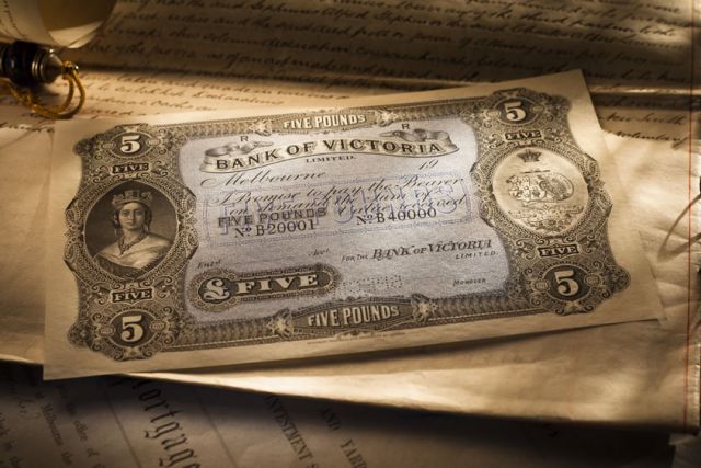 Circa 1900, Bank of Victoria Ltd Five Pounds Specimen