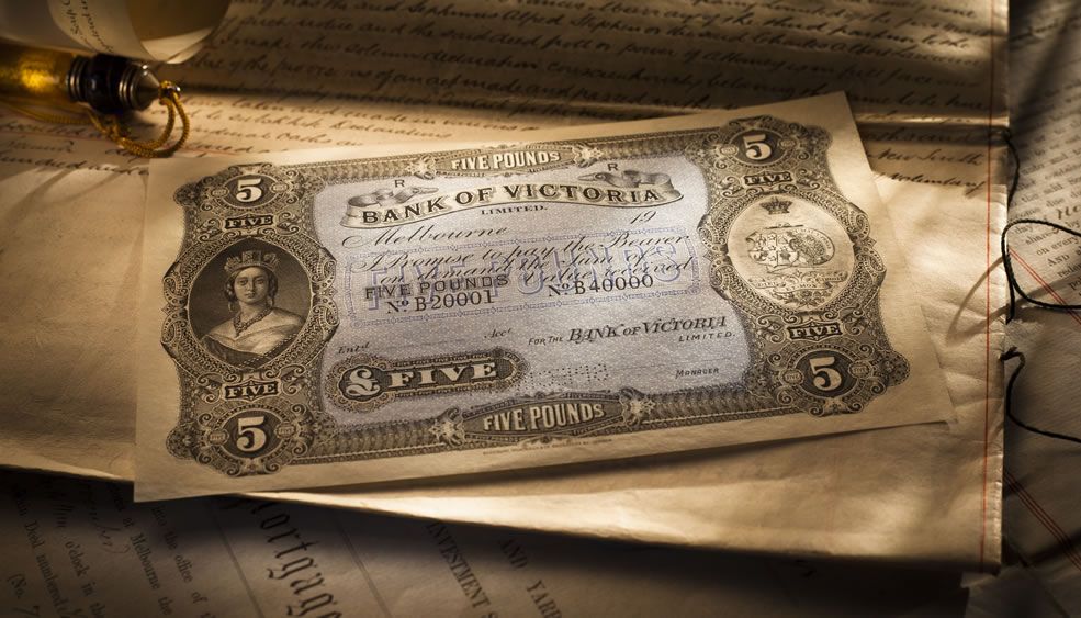 Circa 1900, Bank of Victoria Ltd Five Pounds Specimen